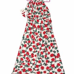Target Floral Maxi Dress XXL NWT White Red Roses Sleeveless